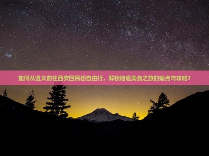 如何从遵义前往西安回民街自由行，解锁地道美食之旅的痛点与攻略？