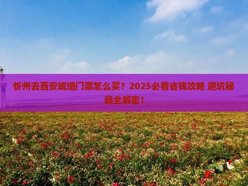 忻州去西安城墙门票