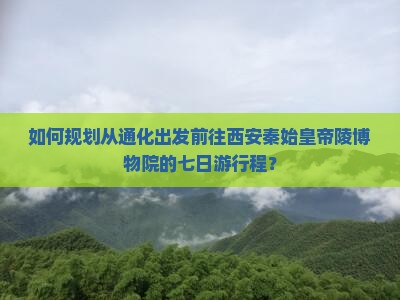 如何规划从通化出发前往西安秦始皇帝陵博物院的七日游行程？