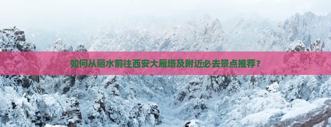 如何从丽水前往西安大雁塔及附近必去景点推荐？