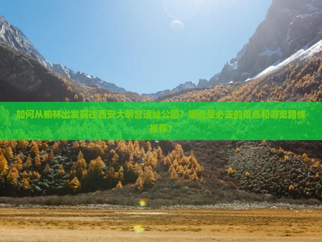 如何从榆林出发前往西安大明宫遗址公园？哪些是必去的景点和游览路线推荐？