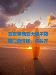 安庆至西安大唐不夜城门票价格、购买方式及优惠政策详解？