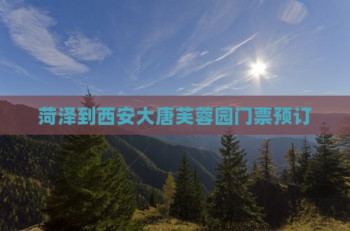 菏泽到西安大唐芙蓉园门票预订