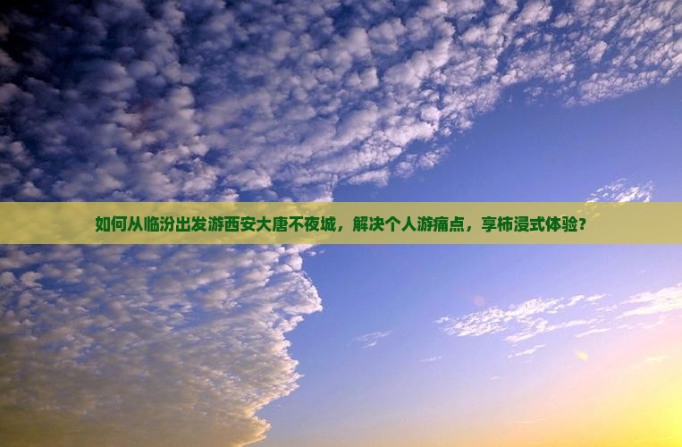 如何从临汾出发游西安大唐不夜城，解决个人游痛点，享柿浸式体验？