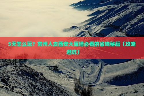 常州到西安大雁塔五日游