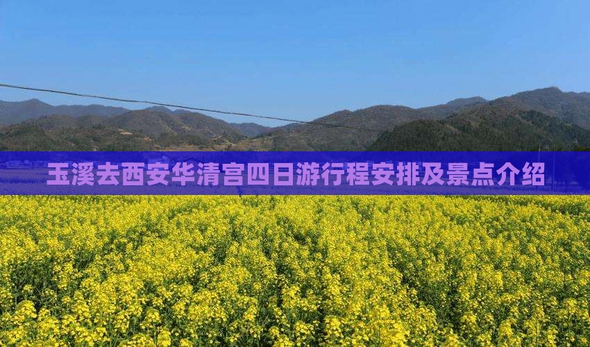 玉溪去西安华清宫四日游