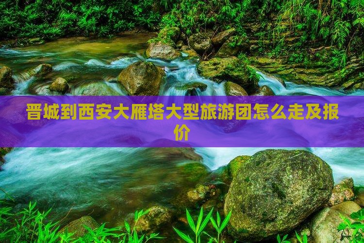 晋城到西安大雁塔大型旅游团