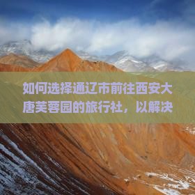 如何选择通辽市前往西安大唐芙蓉园的旅行社，以解决旅游痛点并获得优质体验？