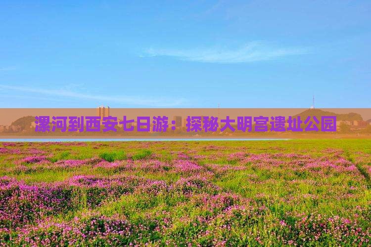 漯河到西安七日游：探秘大明宫遗址公园