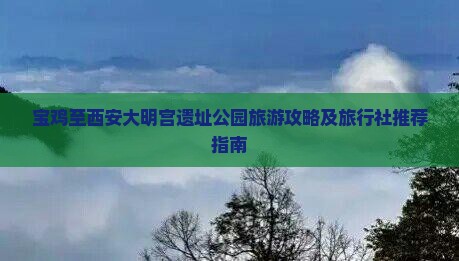 宝鸡至西安大明宫遗址公园旅游攻略及旅行社推荐指南