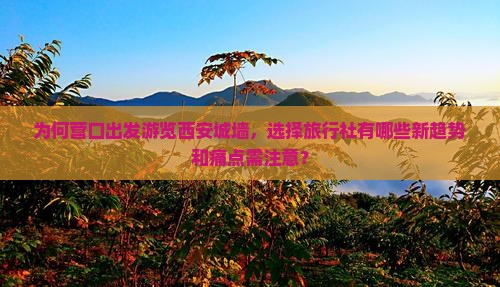 为何营口出发游览西安城墙，选择旅行社有哪些新趋势和痛点需注意？