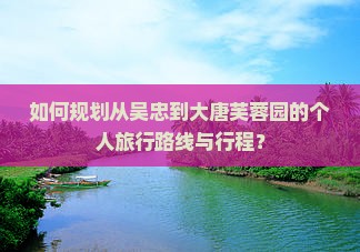 如何规划从吴忠到大唐芙蓉园的个人旅行路线与行程？