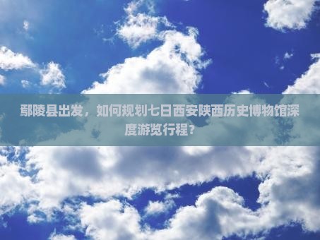鄢陵县出发，如何规划七日西安陕西历史博物馆深度游览行程？