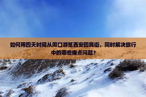如何用四天时间从周口游览西安回民街，同时解决旅行中的哪些痛点问题？