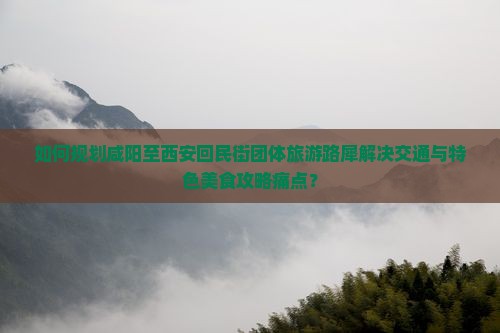 如何规划咸阳至西安回民街团体旅游路犀解决交通与特色美食攻略痛点？