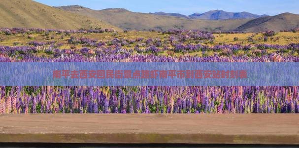 南平去西安回民街景点路虾南平市到西安站时刻表