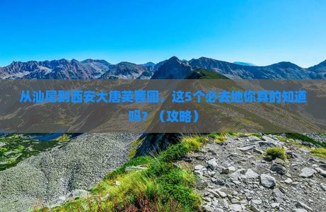 汕尾到西安大唐芙蓉园必去地