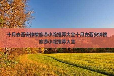 十月去西安钟楼旅游小吃