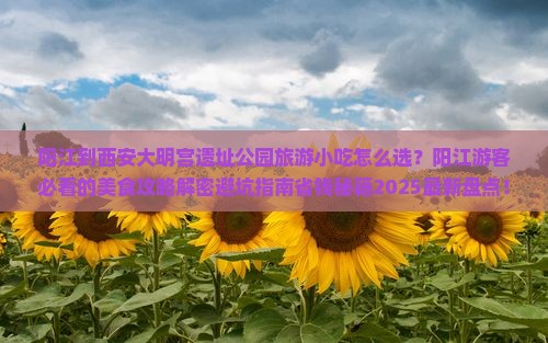 阳江到西安大明宫国家遗址公园旅游小吃