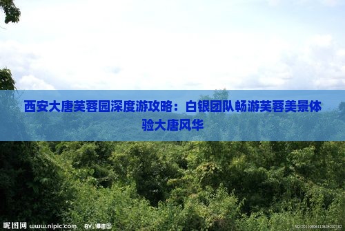 西安大唐芙蓉园深度游攻略：白银团队畅游芙蓉美景体验大唐风华