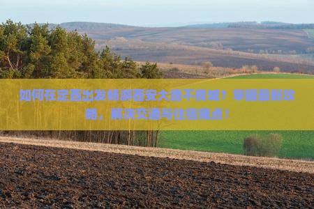 如何在定西出发畅游西安大唐不夜城？掌握最新攻略，解决交通与住宿痛点！