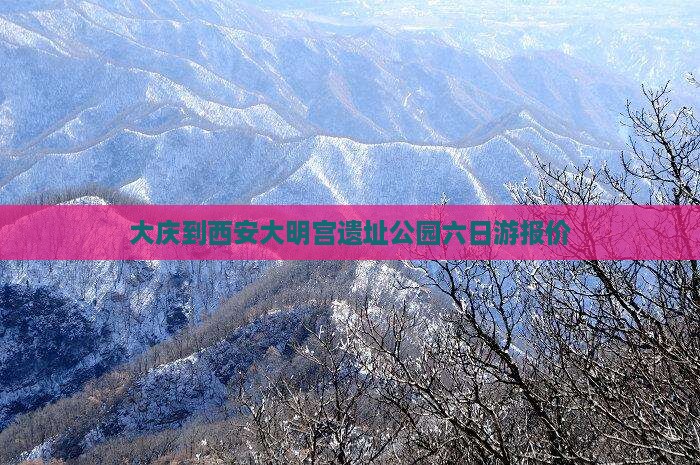大庆到西安大明宫遗址公园六日游报价
