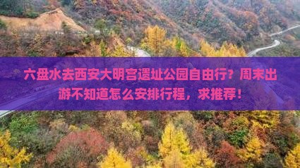 六盘水去西安大明宫遗址公园自由行？周末出游不知道怎么安排行程，求推荐！