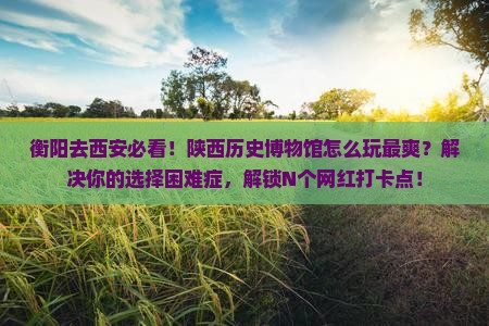 衡阳去西安陕西历史博物馆哪里玩