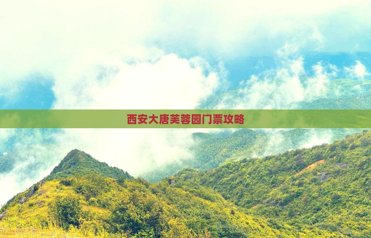 醴陵去西安大唐芙蓉园门票
