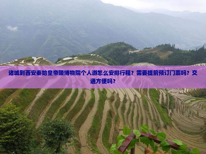 诸城到西安秦始皇帝陵博物院个人游怎么安排行程？需要提前预订门票吗？交通方便吗？