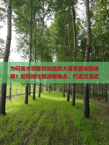 为何衡水游客纷纷选择大雁塔西安团体游？如何抓住旅游新痛点，打造沉浸式体验？