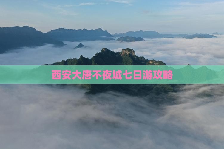 西安大唐不夜城七日游攻略
