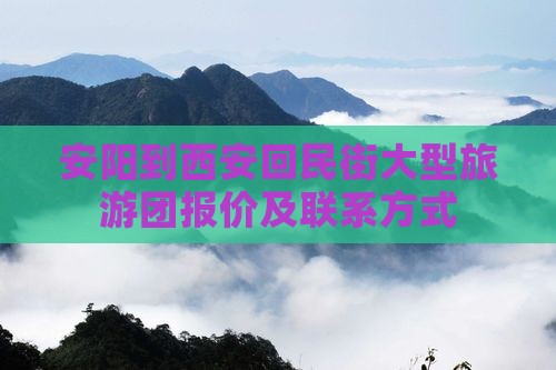 安阳到西安回民街大型旅游团报价及联系方式