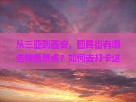 从三亚到西安，回民街有哪些特色景点？如何去打卡这些地方？