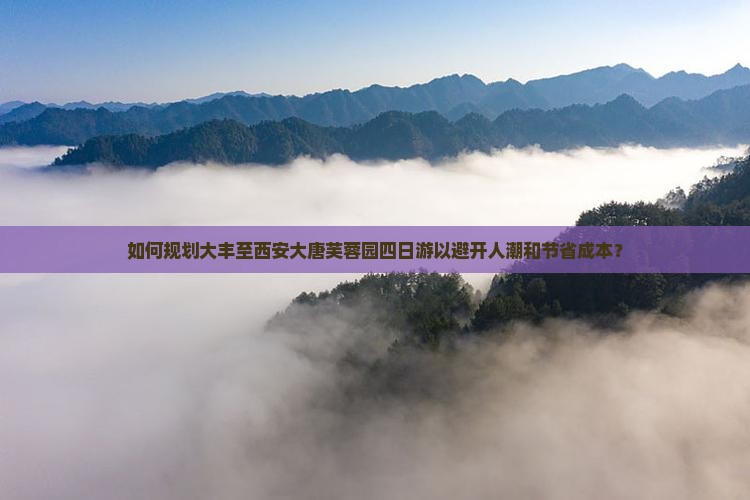 如何规划大丰至西安大唐芙蓉园四日游以避开人潮和节省成本？