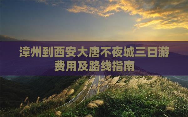 漳州到西安大唐不夜城三日游费用及路线指南