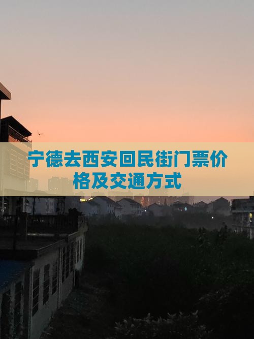 宁德去西安回民街门票价格及交通方式