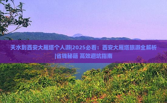 天水到西安大雁塔个人游