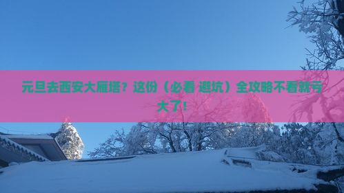 元旦去西安大雁塔必去地