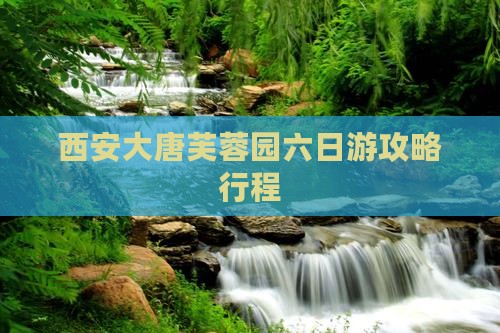 阿坝去西安大唐芙蓉园六日游