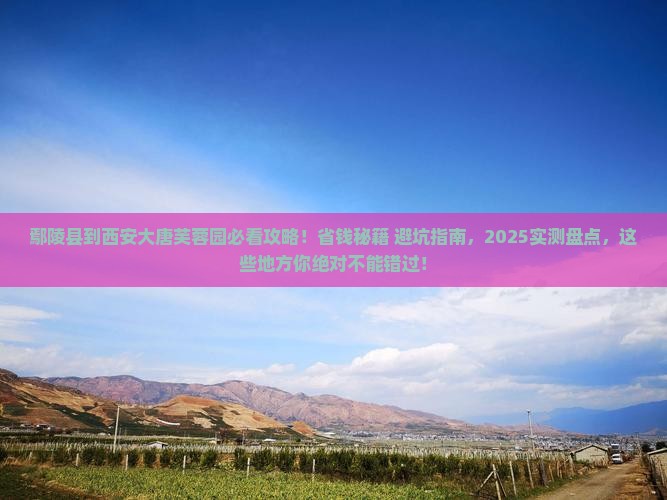 鄢陵县到西安大唐芙蓉园必去地