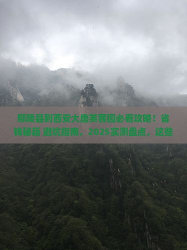 鄢陵县到西安大唐芙蓉园必去地