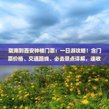 陇南到西安钟楼门票