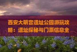 西安大明宫遗址公园游玩攻略：遗址探秘与门票信息全览