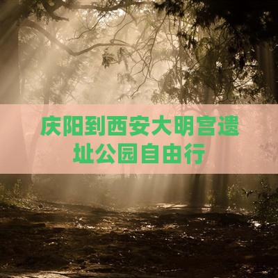 庆阳到西安大明宫遗址公园自由行