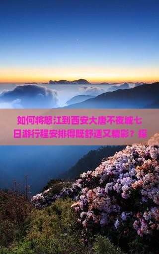 如何将怒江到西安大唐不夜城七日游行程安排得既舒适又精彩？探索网红打卡痛点，解锁旅游新体验！
