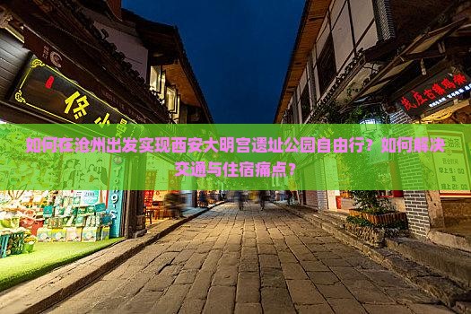 如何在沧州出发实现西安大明宫遗址公园自由行？如何解决交通与住宿痛点？