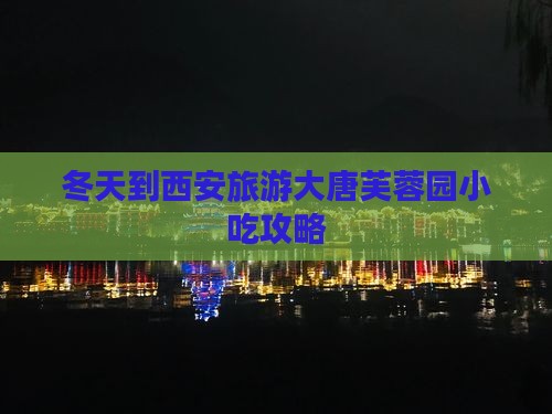 冬天到西安旅游大唐芙蓉园小吃攻略