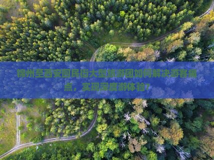 锦州至西安回民街大型旅游团如何解决游客痛点，实现深度游体验？