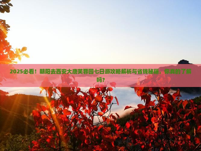 朝阳去西安大唐芙蓉园七日游